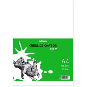 Rajzlap A4, 180g, 10 lap, STEPA, fehér