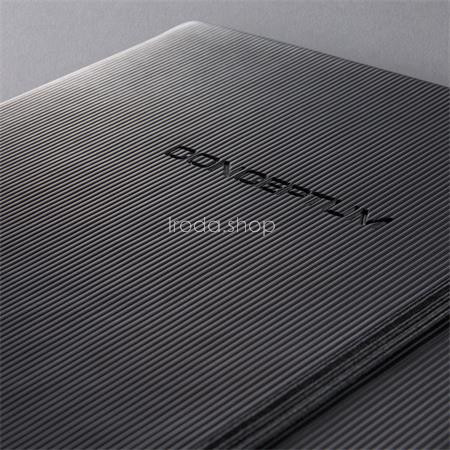 Jegyzetfüzet, exkluzív, A4, kockás, 97 lap, keményfedeles, SIGEL "Conceptum", fekete