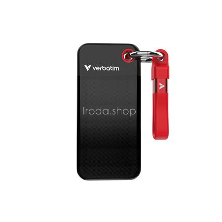 SSD (külső memória) 1TB, USB 3.2 Gen2, VERBATIM "Pocket SSD", fekete/piros