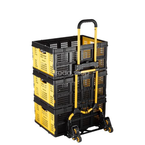 STANLEY SXWTD-FT584 összecsukható molnárkocsi, lépcsőjáró, 60 kg teherbírás, tömege 4 kg, 6 db kerék lépcsőjáráshoz