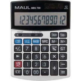   Számológép, asztali, 12 számjegy, MAUL "MBU 700", fekete
