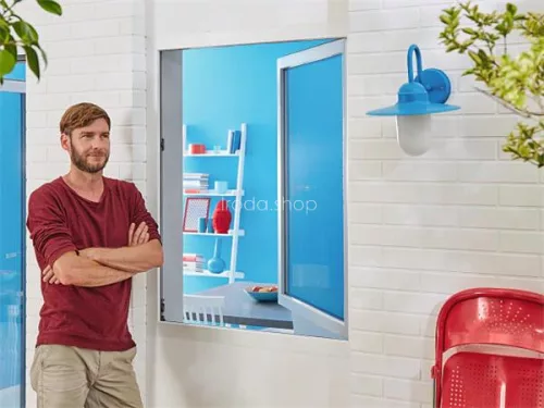 Szúnyogháló, ablakra, tépőzáras, 1,3 x 1,3 m,  TESA® "Comfort", fehér