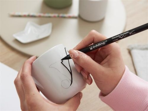 Ecsetirón készlet, porcelánra, EDDING "4200 Warm color", 6 különböző szín