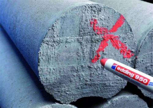 Jelölő marker, 10 mm, kúpos, EDDING "950", piros