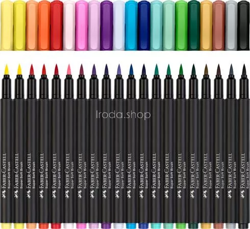 Ecsetirón készlet, FABER-CASTELL "Black Edition", 20 különböző szín