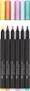 Ecsetirón készlet, FABER-CASTELL "Black Edition", 6 különböző pasztell szín