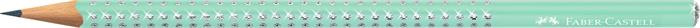 Grafitceruza, B, háromszögletű, FABER-CASTELL "Sparkle Aurora", mentazöld