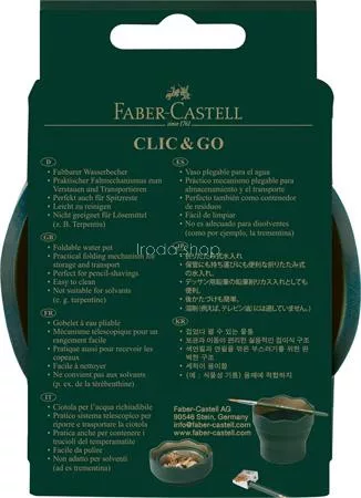 Ecsettál, műanyag, FABER-CASTELL "Click&Go", zöld