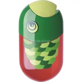   Hegyező és radír, kétlyukú, tartályos, FABER-CASTELL, hal minta