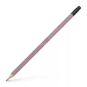   Grafitceruza radírral, B, háromszögletű, FABER-CASTELL "Grip 2001", rózsaszín