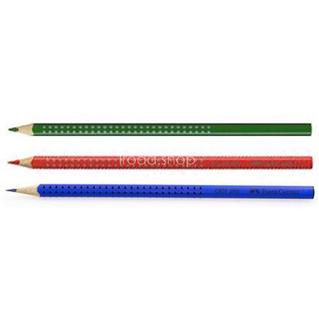 Színes ceruza készlet, háromszögletű, FABER-CASTELL "Grip 2001", 3 különböző szín