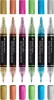 Dekormarker készlet, 1,0/3,0 mm, kétvégű, akril, FABER-CASTELL "Shake&Paint", 6 különböző metál szín