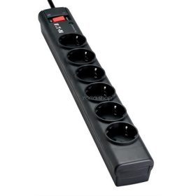   Elosztó, 6 aljzat, túlfeszültségvédő elosztó, EATON "Protection Strip"