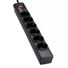   Elosztó, 6 aljzat, túlfeszültségvédő elosztó, EATON "Protection Strip"