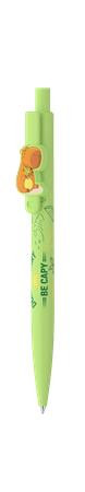 Golyóstoll, 0,8 mm, nyomógombos,  ICO "Capybara", pasztell zöld