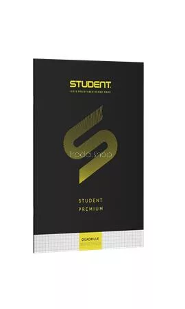 Füzet, tűzött, A4, kockás, 32 lap, ICO "Student Premium", "87-32", fekete
