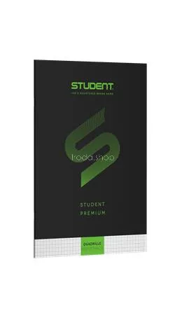Füzet, tűzött, A4, kockás, 32 lap, ICO "Student Premium", "87-32", fekete