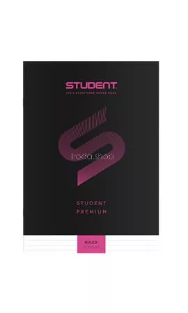 Füzet, tűzött, A4, vonalas, 32 lap, ICO "Student Premium", "81-32", fekete