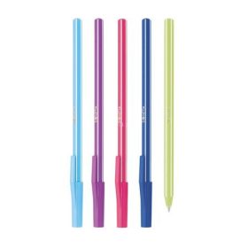   Golyóstoll készlet, 0,7 mm, kupakos, 5 különböző testszín, ICO "Signetta Mix", kék