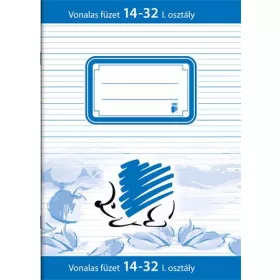   Füzet, tűzött, A5, vonalas, 32 lap, 1. osztály, ICO "Süni", "14-32"