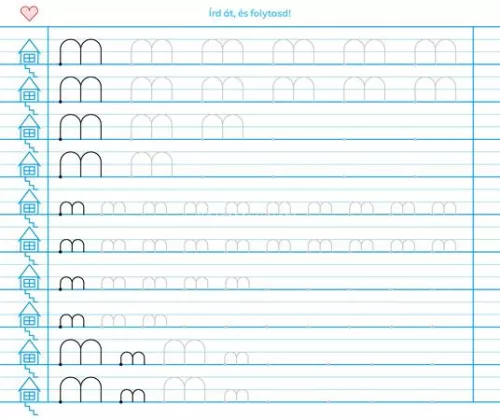 Füzet, tűzött, 245x295 mm, fekvő, 32 lap, 1. osztály, ICO "Süni Meixner", előnyomott