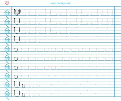 Füzet, tűzött, 245x295 mm, fekvő, 32 lap, 1. osztály, ICO "Süni Meixner", előnyomott