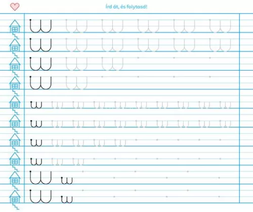 Füzet, tűzött, 245x295 mm, fekvő, 32 lap, 1. osztály, ICO "Süni Meixner", előnyomott
