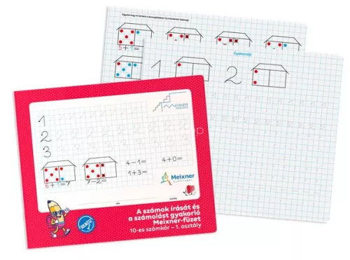 Füzet, tűzött, négyzethálós, 245x295 mm, fekvő, 32 lap, 1. osztály, ICO "Süni Meixner", előnyomott