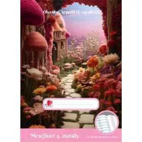   Olvasónapló, tűzött, A5, 32 lap, 4. osztály, ICO "Süni Mesefüzet", virágok