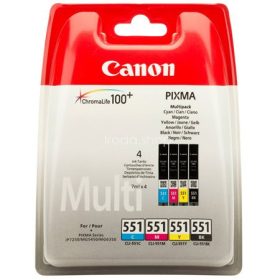   CLI-551KIT Tintapatron multipack Pixma iP7250, MG5450 nyomtatókhoz, CANON, b+c+m+y, 4*7ml