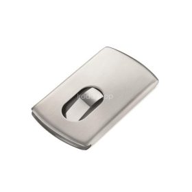   Névjegykártya tartó tárca, fém, 12 db-os, TROIKA "Slide"