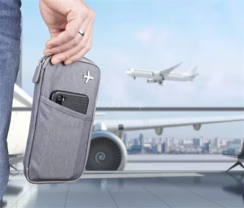 Dokumentumtároló, utazáshoz, RFID védelemmel, TROIKA "Safe flight", szürke