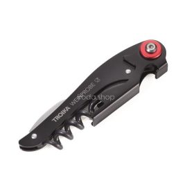   Bornyitó szett, kés, vákuumozó dugó, TROIKA, fekete-piros