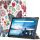 Samsung Galaxy Tab S9 FE (10.9) / Tab S10 FE (10.9) SM-X510 / X516B / X520 / X526, mappa tok, színes nagy pillangó minta, Trifold, fehér