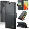 Xiaomi Redmi 13 4G / Note 13R / Poco M6 4G, Oldalra nyíló tok, stand, kártyatartóval, RFID technológiával, Wooze CaseME, fekete