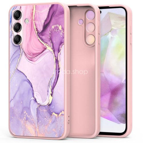 Samsung Galaxy A54 5G SM-A546B, Szilikon tok, márvány minta, TP Icon, lila