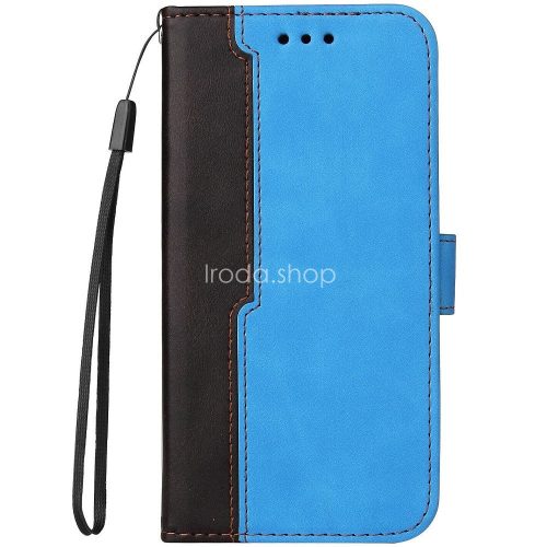Apple iPhone 16e, Oldalra nyíló tok, stand, kártyatartóval, kézpánttal, Wooze Colour Wallet, kék