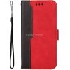Apple iPhone 16e, Oldalra nyíló tok, stand, kártyatartóval, kézpánttal, Wooze Colour Wallet, piros