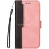 Apple iPhone 16e, Oldalra nyíló tok, stand, kártyatartóval, kézpánttal, Wooze Colour Wallet, rózsaszín