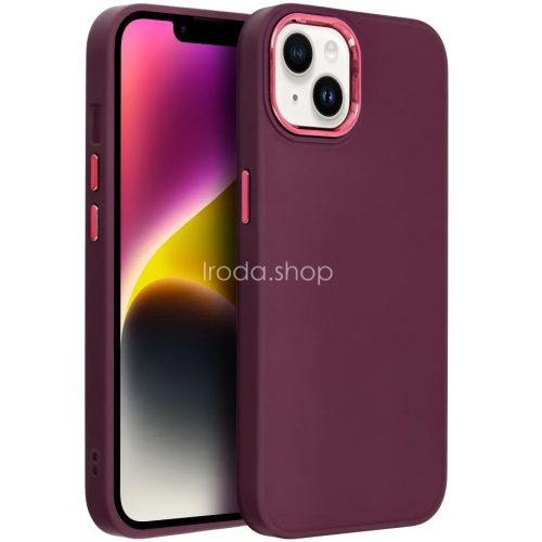 Samsung Galaxy A26 5G SM-A266B, Szilikon tok, közepesen ütésálló, fémhatású kamera keret, Frame Case, lila