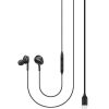 Vezetékes sztereó fülhallgató, USB Type-C, mikrofon, funkció gomb, hangerő szabályzó, Samsung, fekete, gyári
