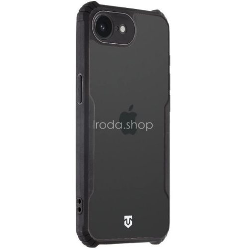 Apple iPhone 16e, Szilikon tok, közepesen ütésálló, légpárnás sarok, Tactical Quantum Stealth, átlátszó/fekete