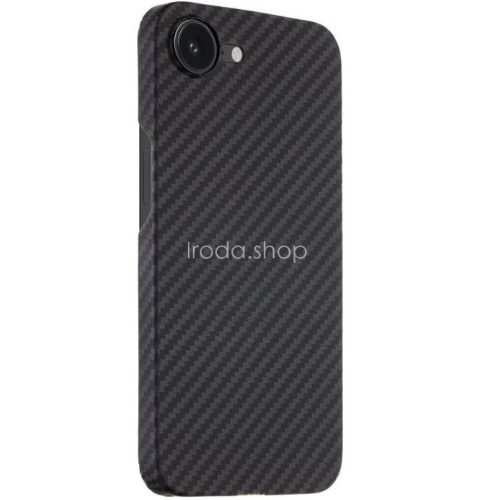 Apple iPhone 16e, Műanyag hátlap védőtok, közepesen ütésálló, aramidszállal, Magsafe töltővel kompatibilis, karbon minta, Tactical MagForce Aramid, fekete
