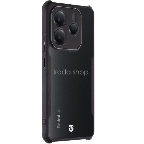 Xiaomi Redmi Note 14 5G (Global), Szilikon tok, közepesen ütésálló, légpárnás sarok, Tactical Quantum Stealth, átlátszó/fekete