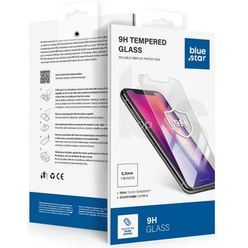 Apple iPhone 13 / 13 Pro / 14 / 16e, Kijelzővédő fólia, ütésálló fólia (az íves részre NEM hajlik rá!), Tempered Glass (edzett üveg), Blue Star, Clear