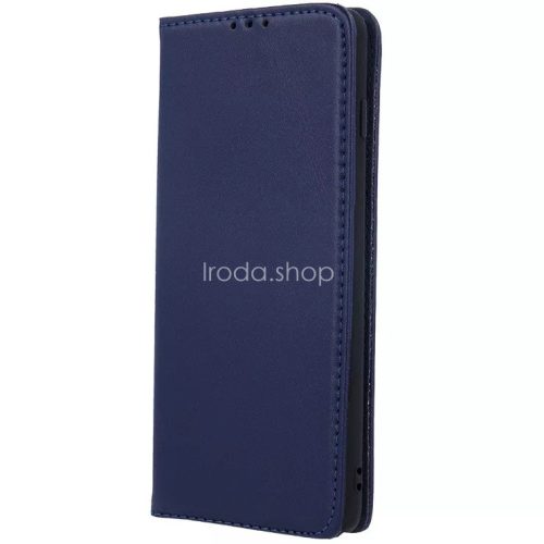 Samsung Galaxy A15 4G / A15 5G SM-A155F / A156B, Oldalra nyíló tok, valódi bőrtok, stand, Smart Pro, sötétkék