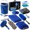 14 részes autó tisztító készlet, külső és belső tisztításhoz, táskával, Wooze Car Cleaner Set, kék