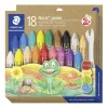 Zsírkréta, jumbo, hatszögletű, STAEDTLER "Noris Junior 224", 18 különböző szín