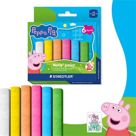 Aszfaltkréta, jumbo, STAEDTLER "Noris® Junior 2365", Peppa malac, 6 szín