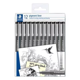   Tusfilc készlet, 12 különböző vonalvastagság, STAEDTLER "Pigment Liner 308", fekete